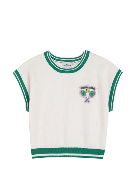  Kids Around Striped-trim Vest - Neutrals 