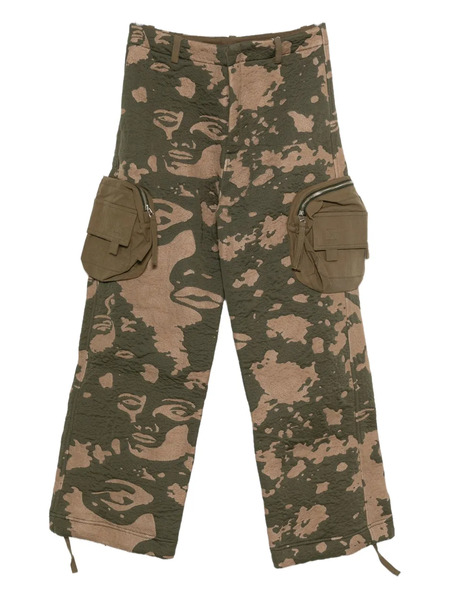  Kidsuper Camouflage-pattern Cargo Trousers - Green 