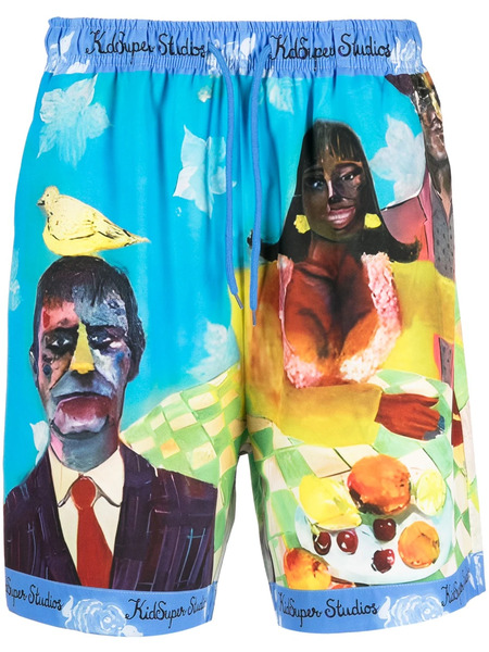  Kidsuper Graphic-print Shorts - Blue 
