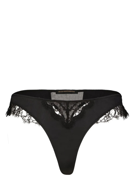  Kiki De Montparnasse Lace Inset Thong - Black 