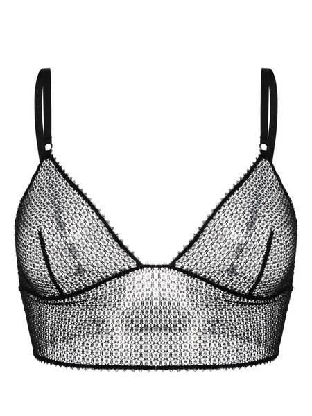  Kiki De Montparnasse Triangle-cup Crochet Bra - Black 