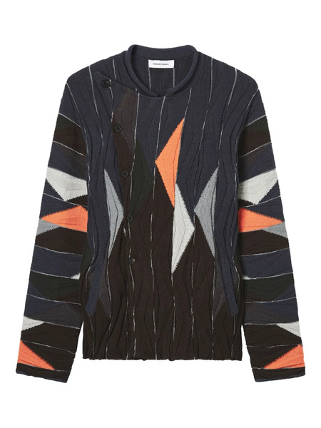  Kiko Kostadinov Geometric-pattern Button Cardigan - Blue 