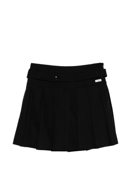  Kimhekim Belt Pleated Mini Short - Black 