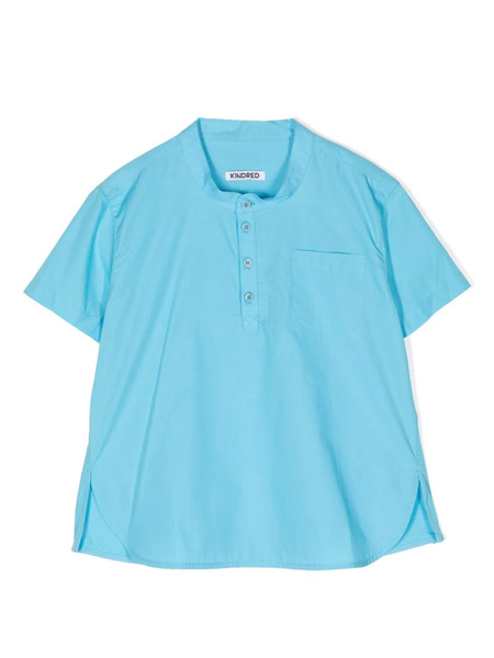  Kindred Kaiser Cotton-poplin Henley Shirt - Blue 
