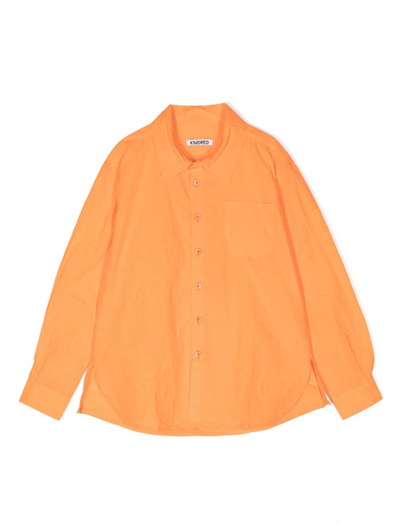 Kindred Knox Crinkle Cotton-poplin Shirt - Orange 