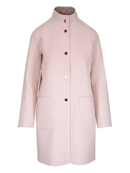  Kinross Cashmere Animal Pattern Pocket Coat - Pink 