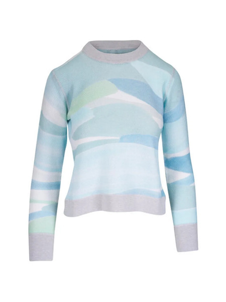 Kinross Cashmere Patterned-intarsia Round-neck Sweater - Blue 
