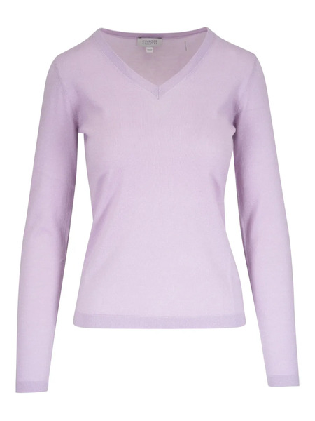  Kinross Cashmere V-neck Jumper - Purple 