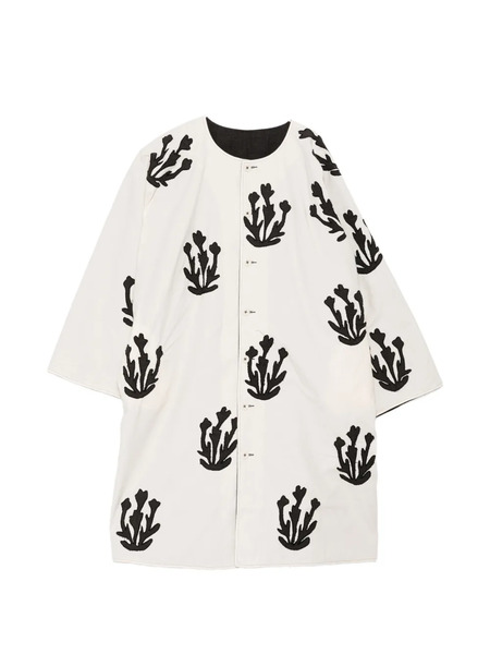  Kinyan Lam Floral-embrodairy Coat - Neutrals 