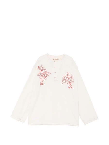  Kinyan Lam Floral Embroidery Blouse - Neutrals 