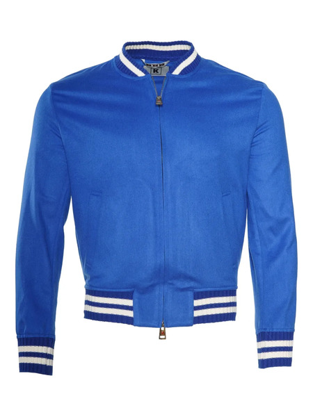  Kired Kired Didier Ribbed-trim Cashmere Jacket - Blue 