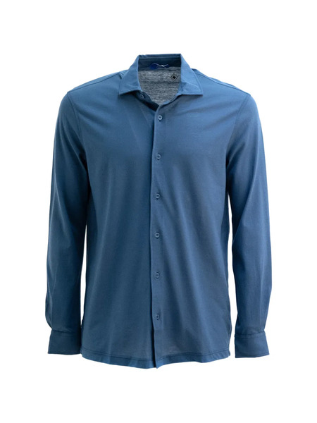 Kired Long-sleeve Polo Shirt - Blue 
