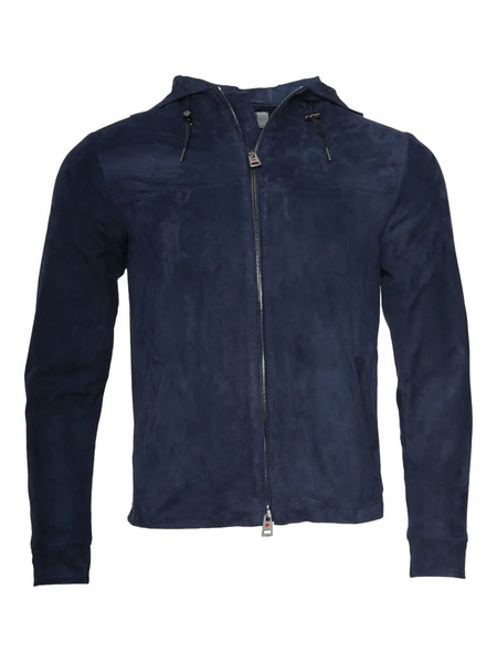  Kired Kired Olek Hooded Suede Jacket - Blue 
