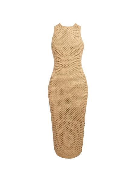  Kith Lyra Crochet Knit Midi Dress - Neutrals 