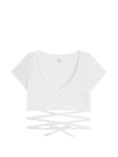  Kith Monogram Wrap Top - White 