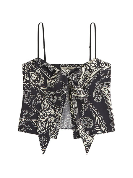  Kith Tie Paisley Sleeveless Top - Black 