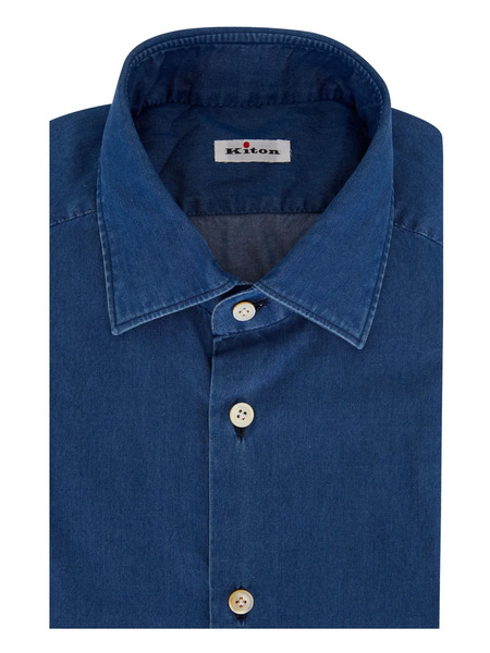  Kiton Button-fastening Denim Shirt - Blue 