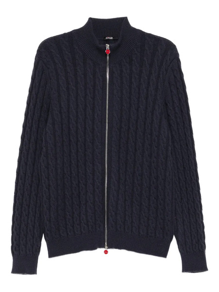  Kiton Cable-knit Zip-up Cardigan - Blue 