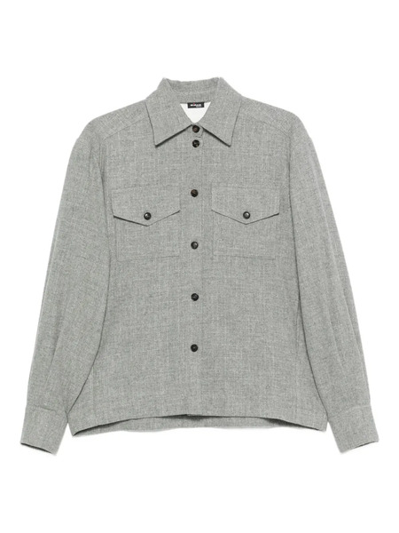  Kiton Chest-pockets Buttoned Overshirt - Grey 