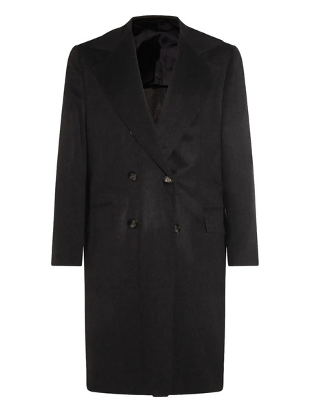  Kiton Double-breasted Cashmere Coat - Black 