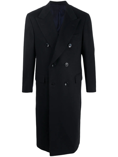  Kiton Double Breasted Cashmere Coat - Blue 