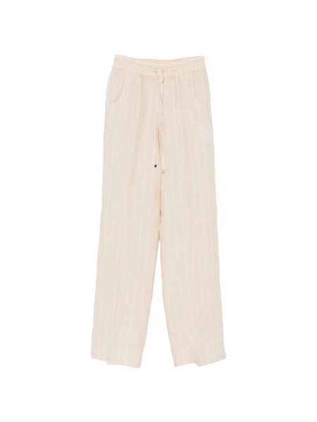  Kiton Drawstring Striped Trousers - Neutrals 