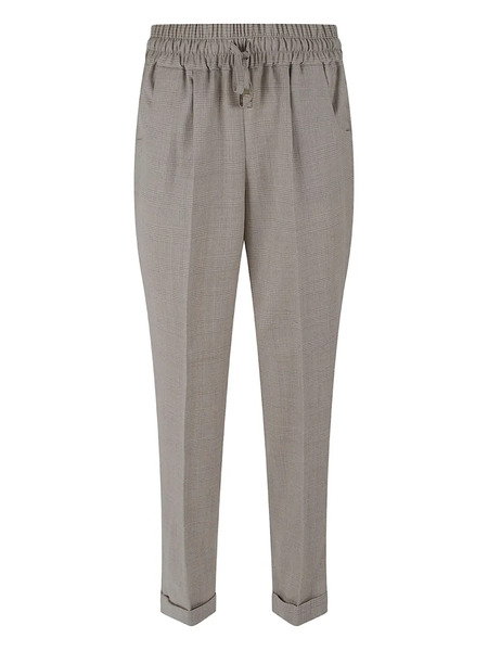  Kiton Elasticated-waist Check-pattern Trousers - Neutrals 