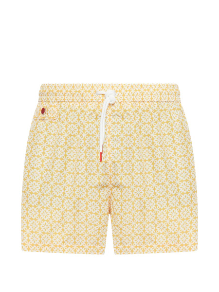  Kiton Floral-print Swim Shorts - Yellow 
