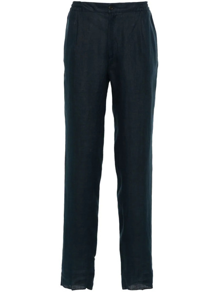  Kiton Linen Tapered Trousers - Blue 