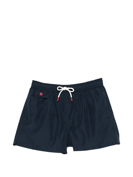  Kiton Logo-patch Swim Shorts - Blue 