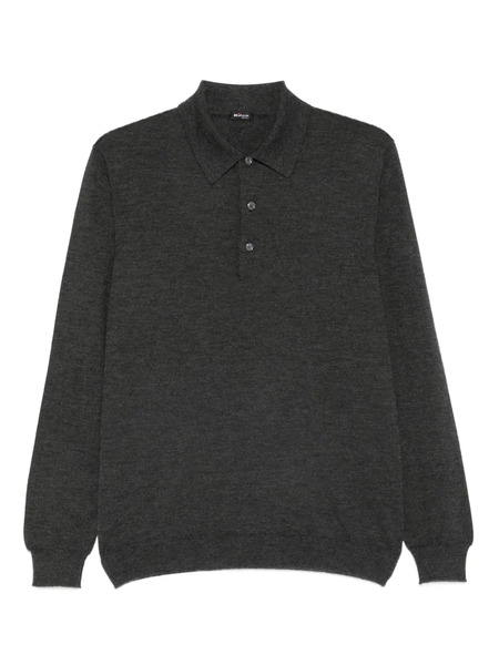  Kiton Long-sleeve Polo Sweater - Grey 