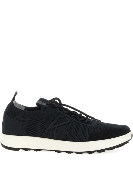  Kiton Mesh-panelled Lace-up Sneakers - Black 
