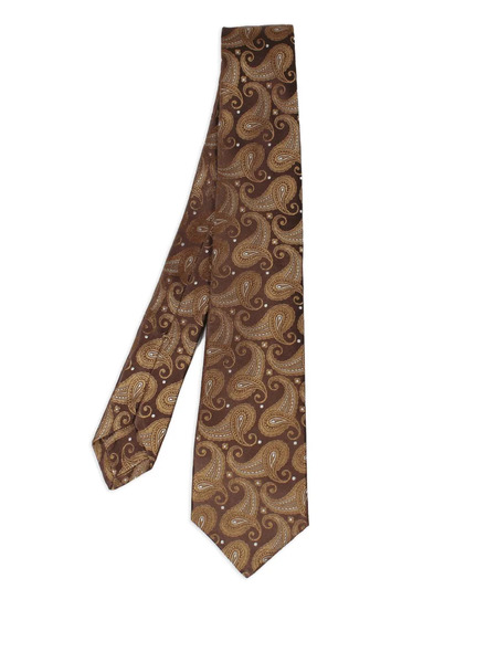  Kiton Paisley-pattern Tie - Brown 