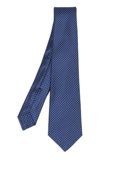  Kiton Patterned Tie - Blue 