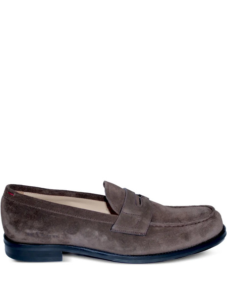  Kiton Penny Suede Loafers - Brown 