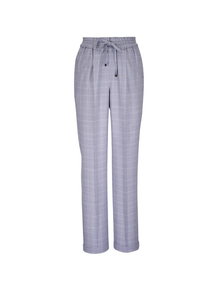  Kiton Plaid Drawstring Trousers - Grey 