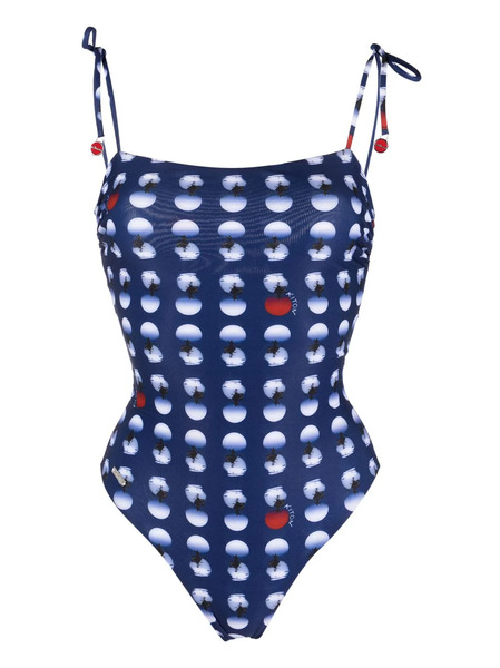  Kiton Polka-dot Print Swimsuit - Blue 
