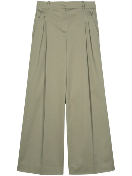  Kiton Poplin Wide-leg Trousers - Green 