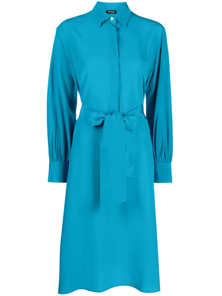  Kiton Pussy-bow Silk Midi Dress - Blue 