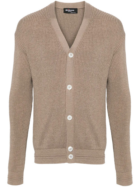  Kiton Ribbed-knit Cardigan - Brown 