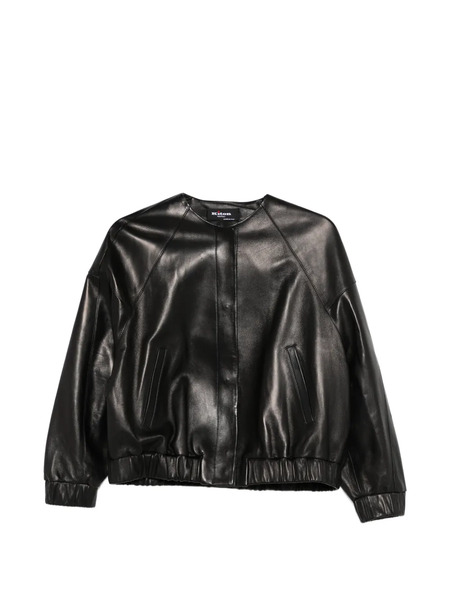  Kiton Ribbed Leatherjacket - Black 