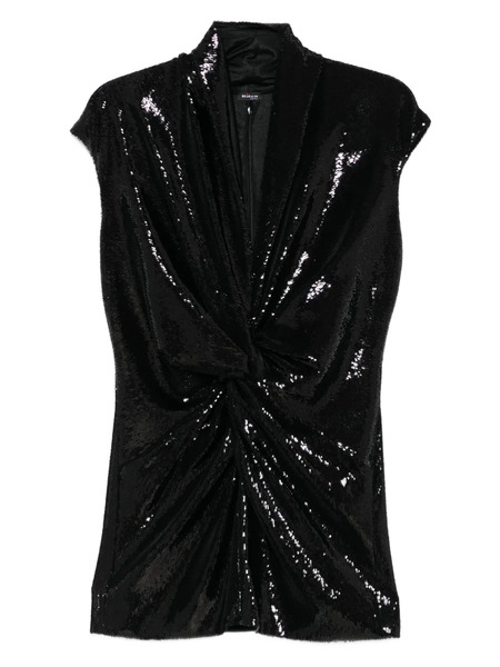  Kiton Sequin Twisted Top - Black 