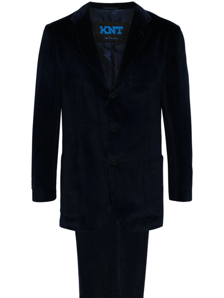  Kiton Single-breasted Corduroy Suit - Blue 