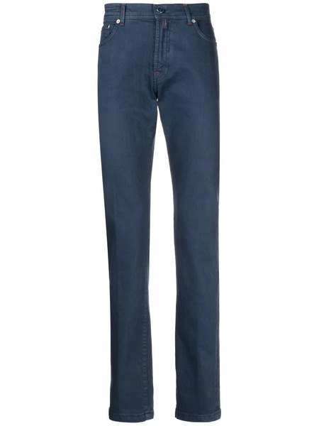  Kiton Slim-cut Chino Trousers - Blue 