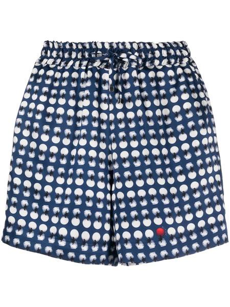  Kiton Spot-print Elastic Shorts - Blue 