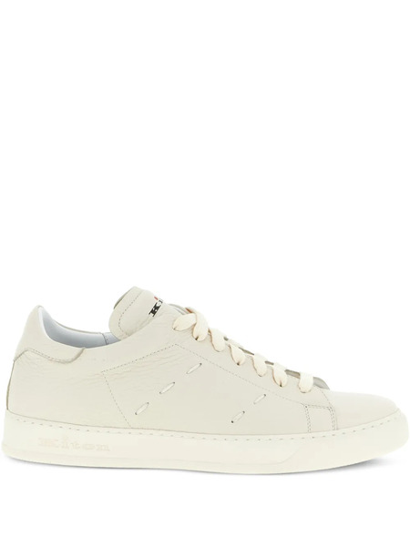  Kiton Stitching Leather Sneakers - Neutrals 
