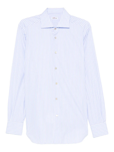  Kiton Striped Button Shirt - Blue 