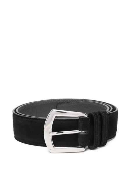  Kiton Suede Belt - Black 