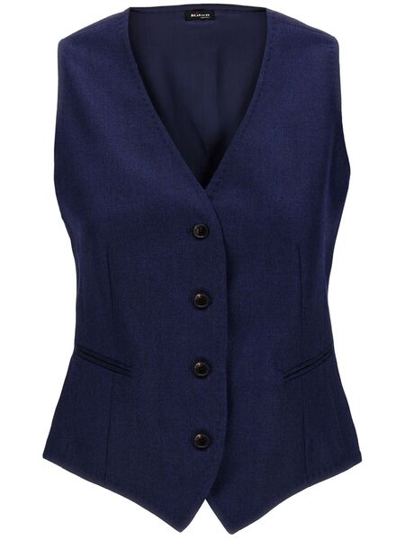  Kiton Twill Waistcoat - Blue 