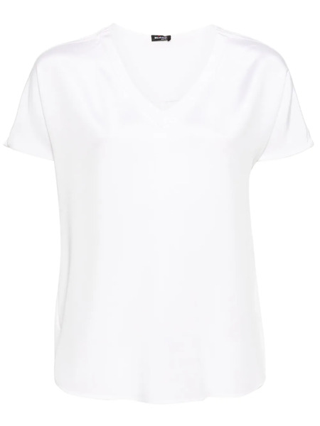  Kiton V-neck Silk T-shirt - White 
